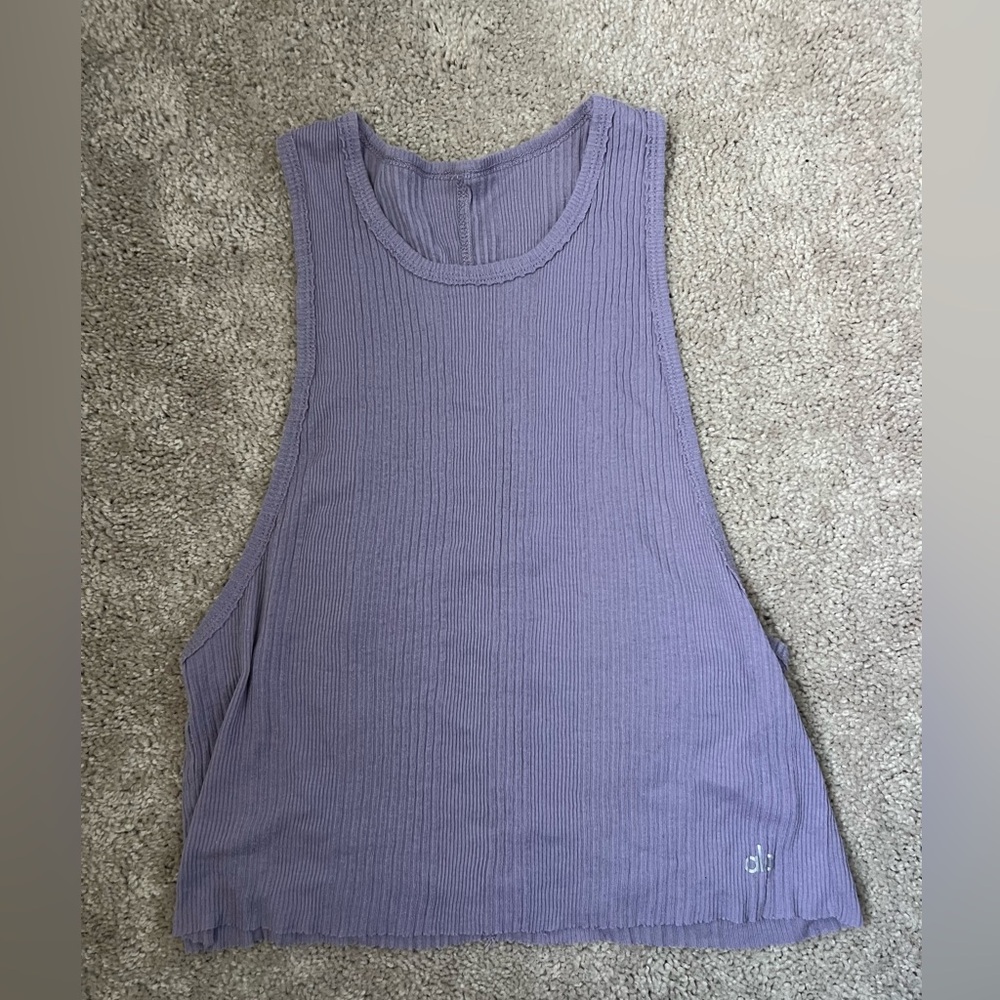 ALO Yoga Lavender Ribbed Tank Top